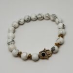 Valge Hamsa käevõru (hauliit) - Image 3